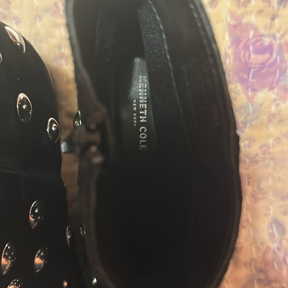 Kenneth Cole New York Black suede and silver embellished boots - Picture 3 of 4